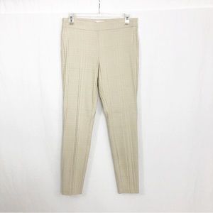 Nanette Lepore Linen Blend Pull On Stretch Ankle Pants, Size 6, Tan Cream